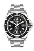 Brietling superocean II 44 black dial steel men's watch A17392D7 B1A1