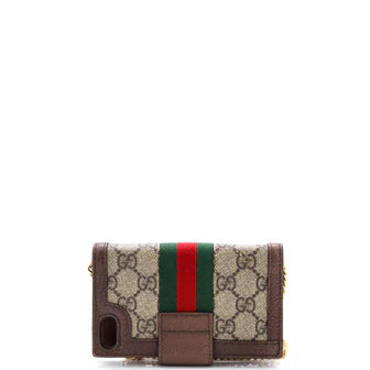 Gucci Ophidia Chain Phone Case GG Coated Canvas