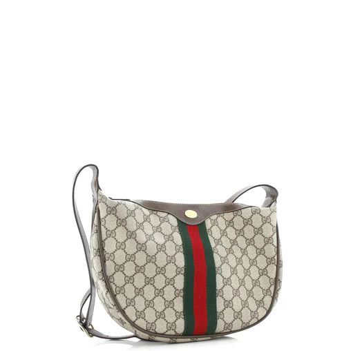 Gucci Ophidia Half Moon Hobo GG Coated Canvas Small