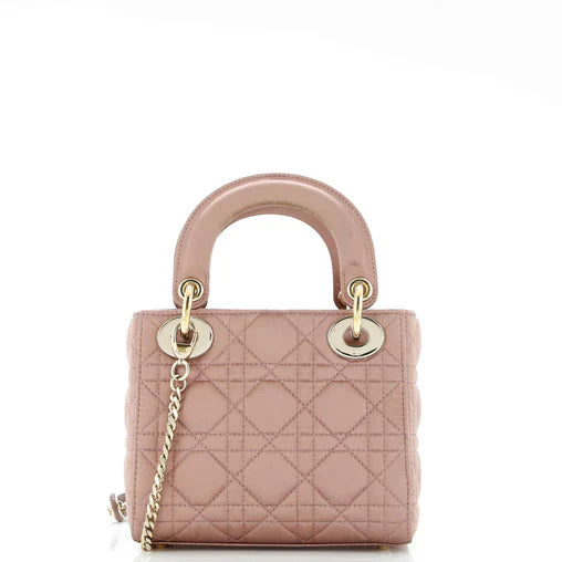 Christian Dior Lady Dior Chain Bag Cannage Quilt Iridescent Leather Mini