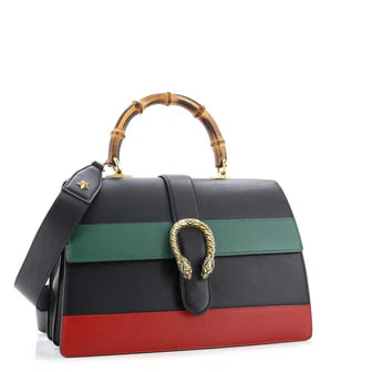 Gucci Dionysus Bamboo Top Handle Bag Colorblock Leather Large