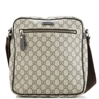 Gucci Front Zip Messenger GG Coated Canvas Medium