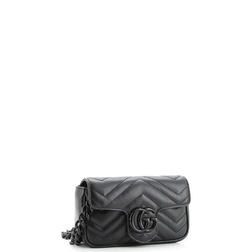 Gucci GG Marmont Flap Belt Bag Matelasse Leather