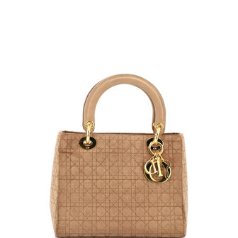1 Christian Dior Vintage Lady Dior Bag Cannage Quilt Nylon Medium