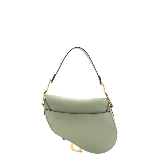 Christian Dior Saddle Handbag Leather Medium