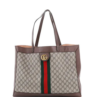 Gucci Disney Three Little Pigs Ophidia Soft Open Tote GG Coated Canvas East West