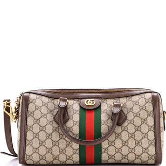 Gucci Ophidia Boston Bag GG Coated Canvas Medium