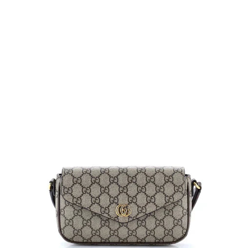 Gucci Ophidia Envelope Flap Shoulder Bag GG Coated Canvas Mini