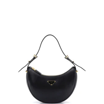 Prada Arque Half Moon Hobo Leather Small