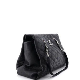 Chanel Lady Pearly Tote Quilted Caviar Large