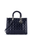 Christian Dior Lady Dior Bag Cannage Quilt Patent Large