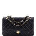 Chanel Vintage Classic Double Flap Bag Quilted Lambskin Medium