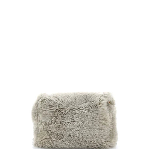 Saint Laurent Classic Monogram Reversible Shoulder Bag Shearling and Suede Medium