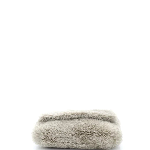 Saint Laurent Classic Monogram Reversible Shoulder Bag Shearling and Suede Medium