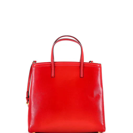 Prada Slim Convertible Tote Vernice Saffiano Leather Medium
