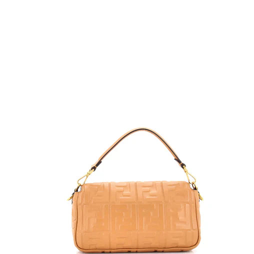 Fendi Baguette NM Bag Zucca Embossed Leather Medium