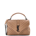 Saint Laurent Classic Monogram College Bag Matelasse Chevron Leather Medium