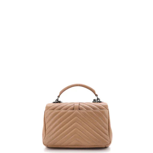 Saint Laurent Classic Monogram College Bag Matelasse Chevron Leather Medium