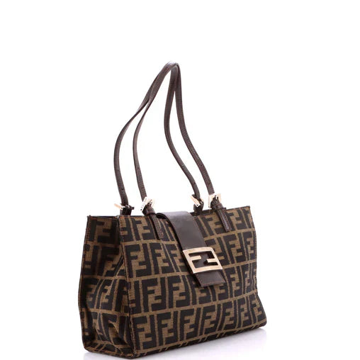 Fendi Vintage Shoulder Bag Zucca Canvas Medium