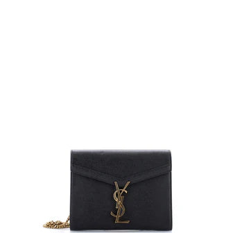 Saint Laurent Cassandra Chain Wallet Leather Mini