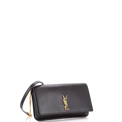 Saint Laurent Classic Monogram Phone Holder Shoulder Bag Leather