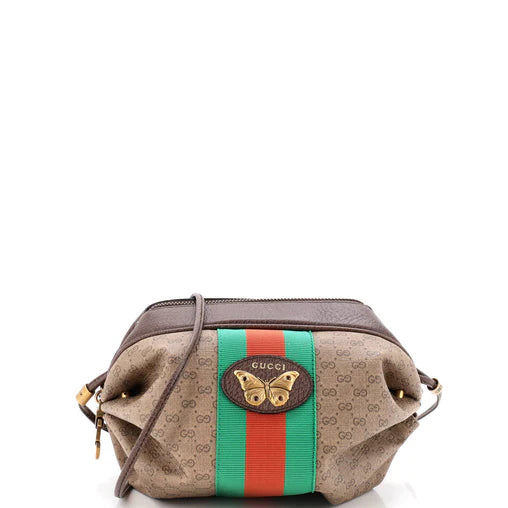 Gucci Web Butterfly Candy Crossbody Bag Mini GG Coated Canvas