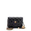 Chanel Pearl Crush Flap Clutch with Chain Quilted Lambskin Mini