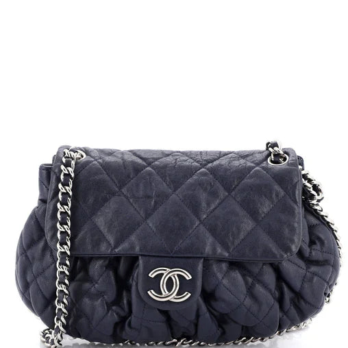 Chanel Chain Around Flap Bag Quilted Leather Medium