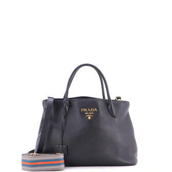 Prada Dual Strap Convertible Open Tote Vitello Daino Medium