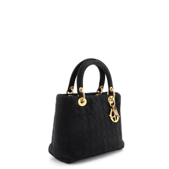 Christian Dior Vintage Lady Dior Bag Cannage Quilt Nylon Medium