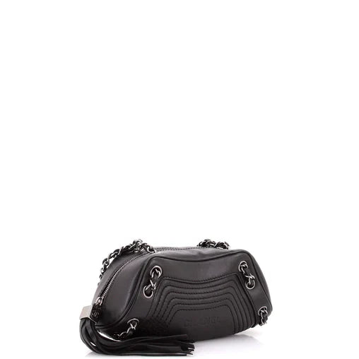 Chanel Lax Tassel Chain Shoulder Bag Leather Small