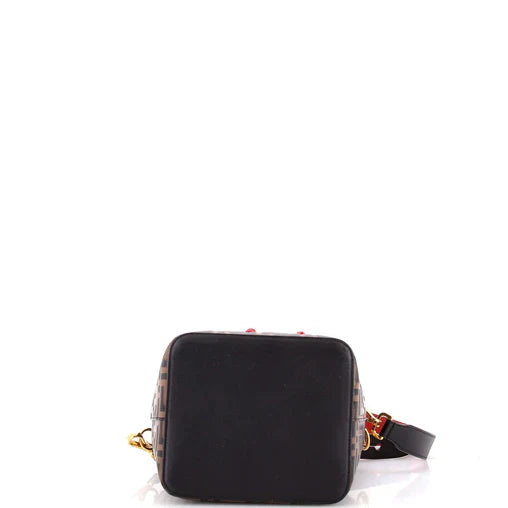 Fendi Mon Tresor Bucket Bag Zucca Embossed Leather Small