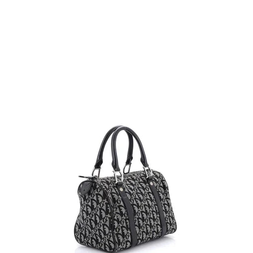 Christian Dior Vintage Trotter Boston Bag Diorissimo Canvas Small