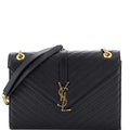 Saint Laurent Classic Monogram Envelope Satchel Matelasse Chevron Leather Large