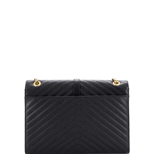 Saint Laurent Classic Monogram Envelope Satchel Matelasse Chevron Leather Large