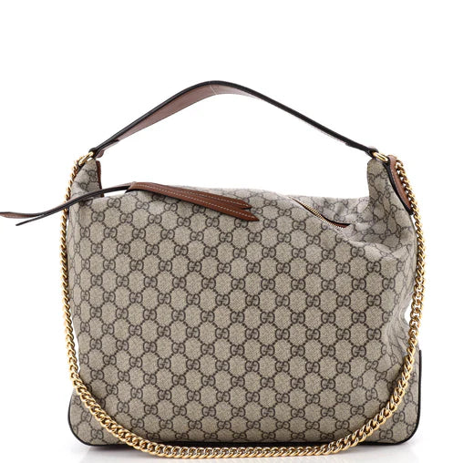 Gucci Chain Hobo GG Coated Canvas Large