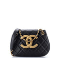 Chanel Giant CC Chain Compartment Messenger Bag Quilted Lambskin Small