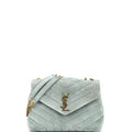 Saint Laurent Loulou Shoulder Bag Matelasse Chevron Velvet Small