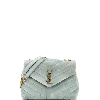 Saint Laurent Loulou Shoulder Bag Matelasse Chevron Velvet Small