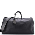 Louis Vuitton Keepall Bandouliere Bag Dark Infinity Leather with Monogram Eclipse Glaze Canvas 50