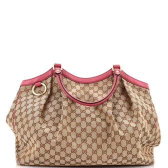 Gucci Sukey Tote GG Canvas with Leather Large