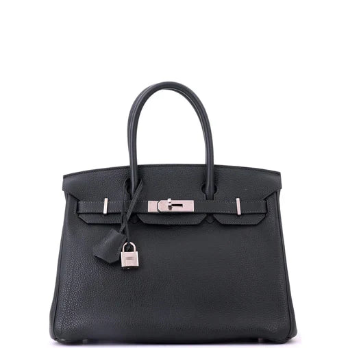 Hermes Birkin Handbag Vert Foncé Togo with Palladium Hardware 30