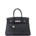 Hermes Birkin Handbag Vert Foncé Togo with Palladium Hardware 30
