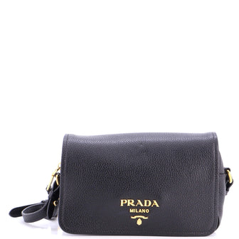 Prada Flap Zip Crossbody Bag Vitello Phenix Small