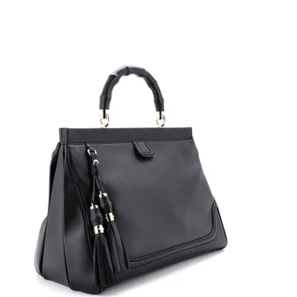 Gucci Bold Bamboo Top Handle Bag Leather