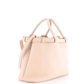 Prada Double Buckle Belt Tote Bag Leather Medium
