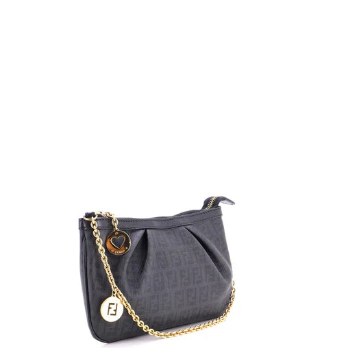 Fendi Chain Pochette Zucchino Coated Canvas