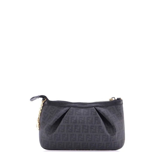 Fendi Chain Pochette Zucchino Coated Canvas