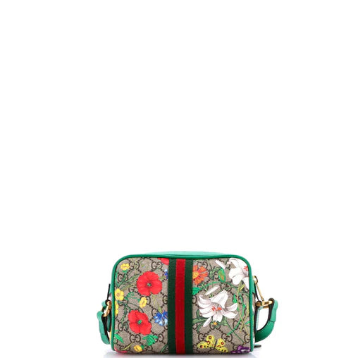 Gucci Ophidia Shoulder Bag Flora GG Coated Canvas Mini