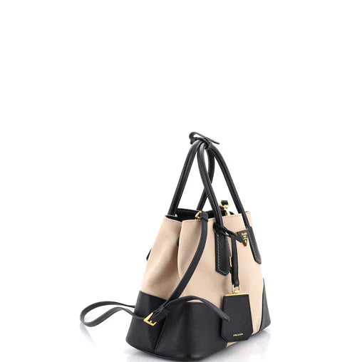 Prada Cuir Double Tote Canvas and Saffiano Leather Medium